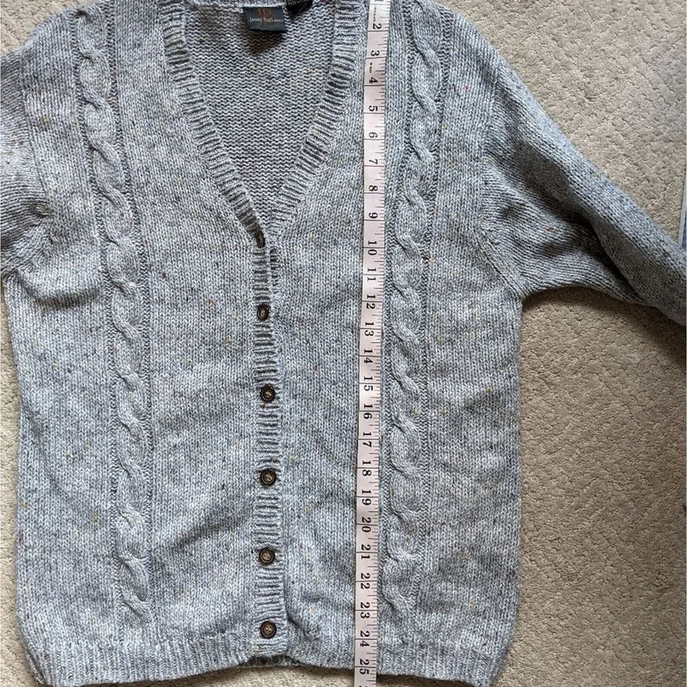 Vintage Jenny Buchanan Cardigan Sweater Grandpa Button Front Knit Medium